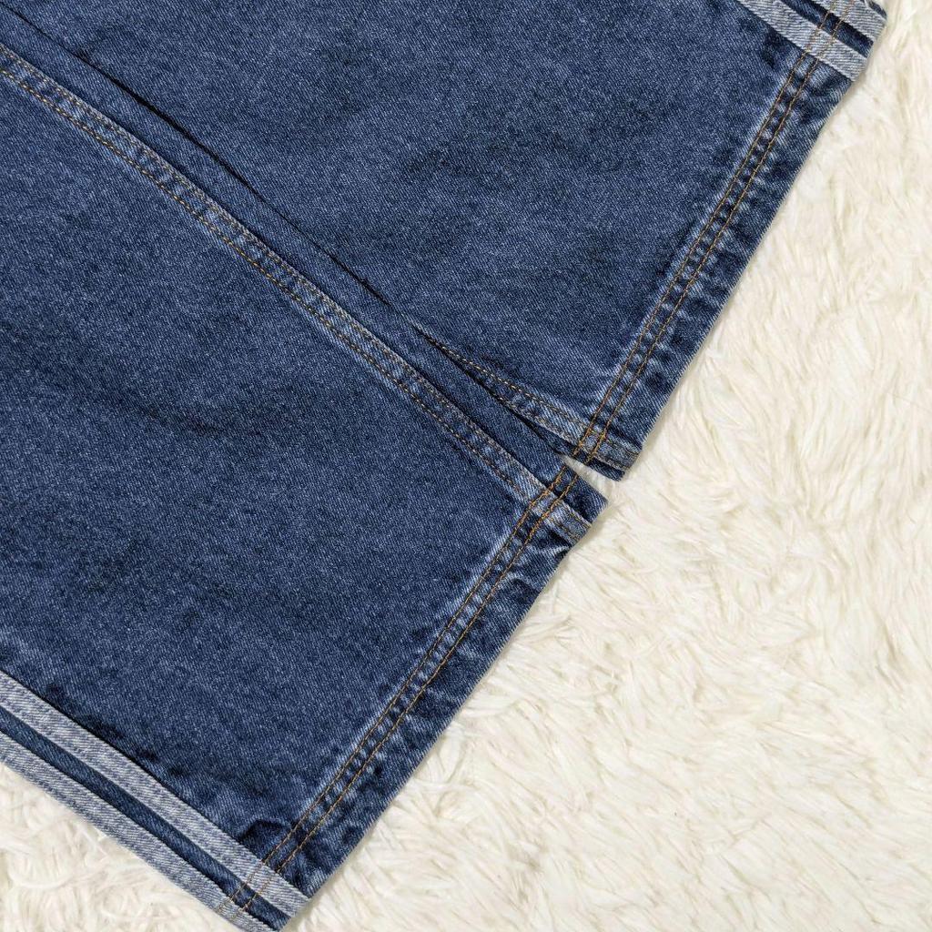 [USED] Extremely Rare, Sold-out Adidas Three Stripes Denim Pants, Navy Blue Sky Blue, Light Blue, Size S