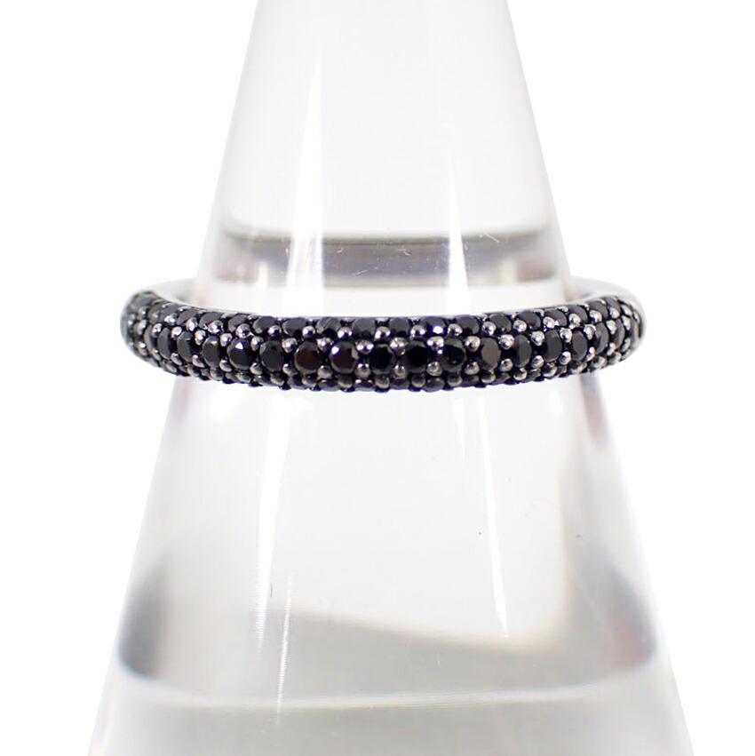 [Pre-owned] K18WG Black Diamond Ring / Size 11 / j66-4