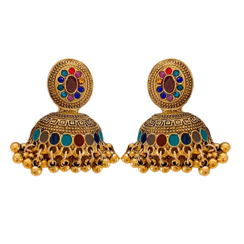 GemChic Femei Nou Set Strasuri Vintage Cercei Ciucure Franjuri Clopoțel Picătură Modă Etnică Cercei Stud Cadou Bijuterii Aniversare Crăciun