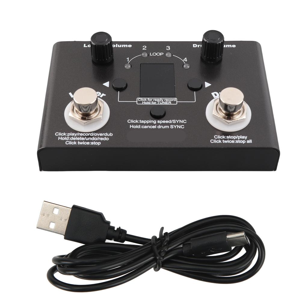 Drum Looper Pedal 4 Storage Location 11 Minutes Recording Time Metal Phrase Loop Effect Pedal with Tuner