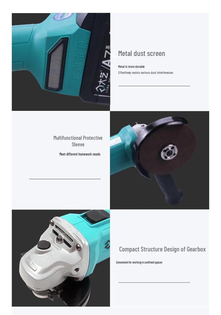 DaYi A7 850W Brushless Rechargeable Angle Grinder, Universal Lithium Battery, High Power Bare Tool