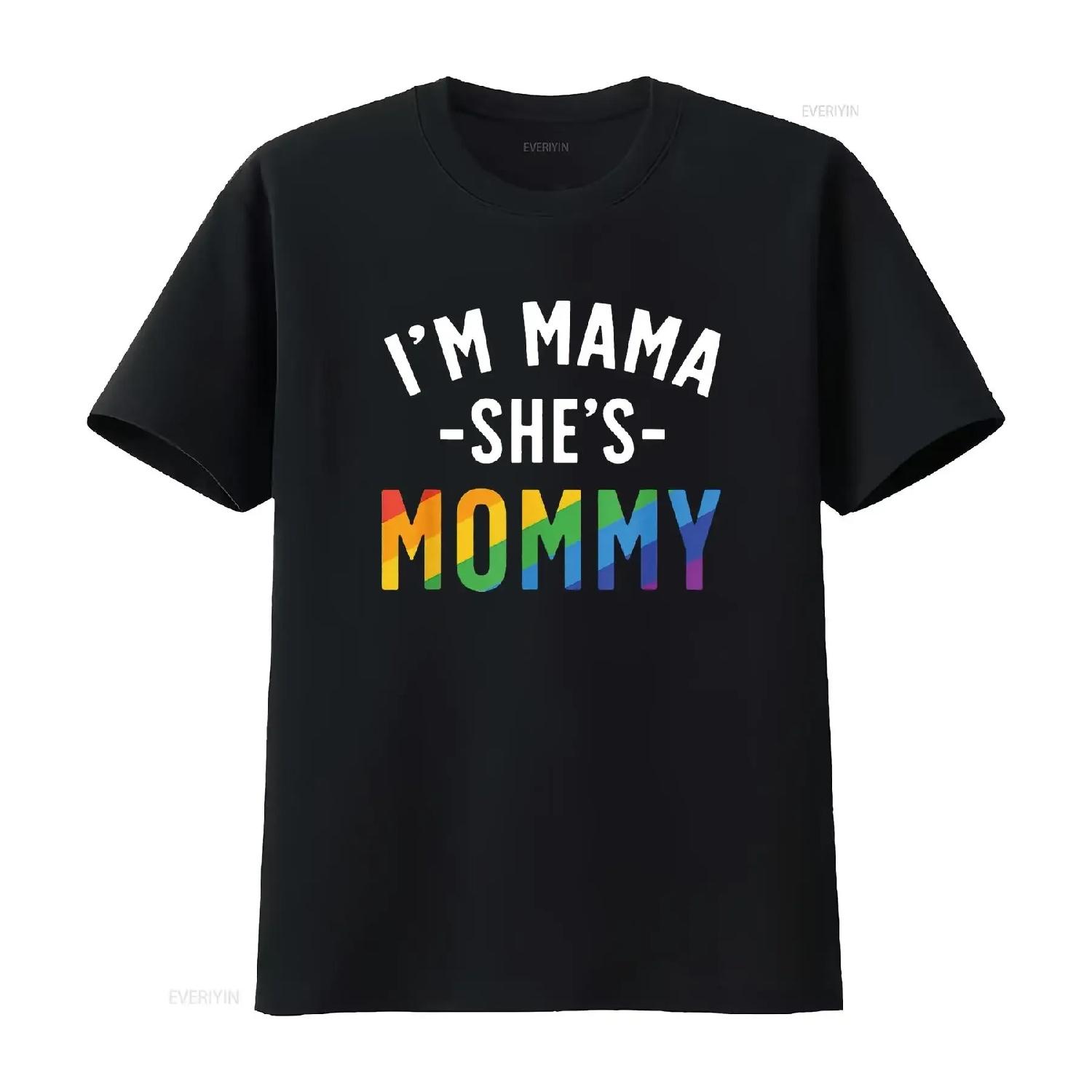 

Lesbian Mom T Shirt Gay Pride I M Mama She S Mommy Lgbt vintage Washed Soft homme graphic Top For Everyday Wear Unisex Slightly XXXXXL