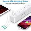 10FT Power Strip Surge Protector, 12-in-1 Power Bar with Multiple Outlets, 9 Outlet 3 USB Ports, Flat Plug Power Strip Surge Protector, Multi Outlet