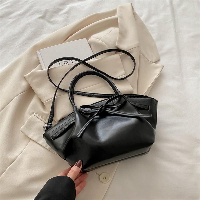 Korean Niche Portable Vegetable Basket Bag Women's Spring and Summer 2025 New Trendy Fashion Bucket Bag Bow Messenger Bag