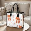 Cute Squirrel Pattern Casual Daily Tote Bag Lightweight Portable Shopping Handbag for Women Outdoor Use