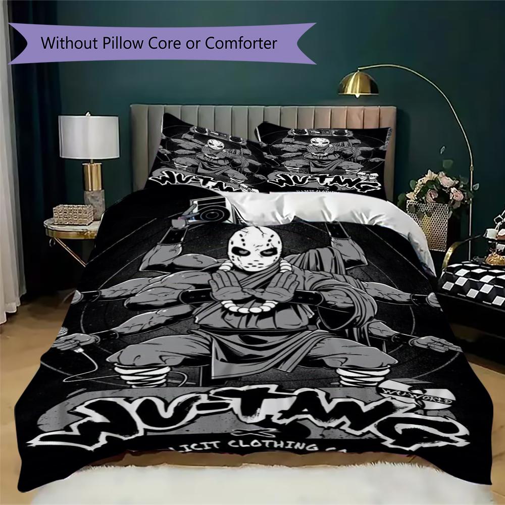WU TANG Pattern Bedding uilt Set uilt Cover Pillowcase Home Decoration Birthday Gift (1 * duvet cover + 2 * pillowcase  without core)102