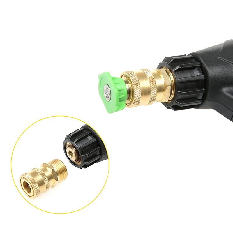 2Pcs Brass Connector Washing Adapter 1/4" Female Quick Connection With M14*1.5