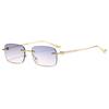 Fashion Unisex Square Metal Sunglasses With Uv400 Protection For Outdoor Activities