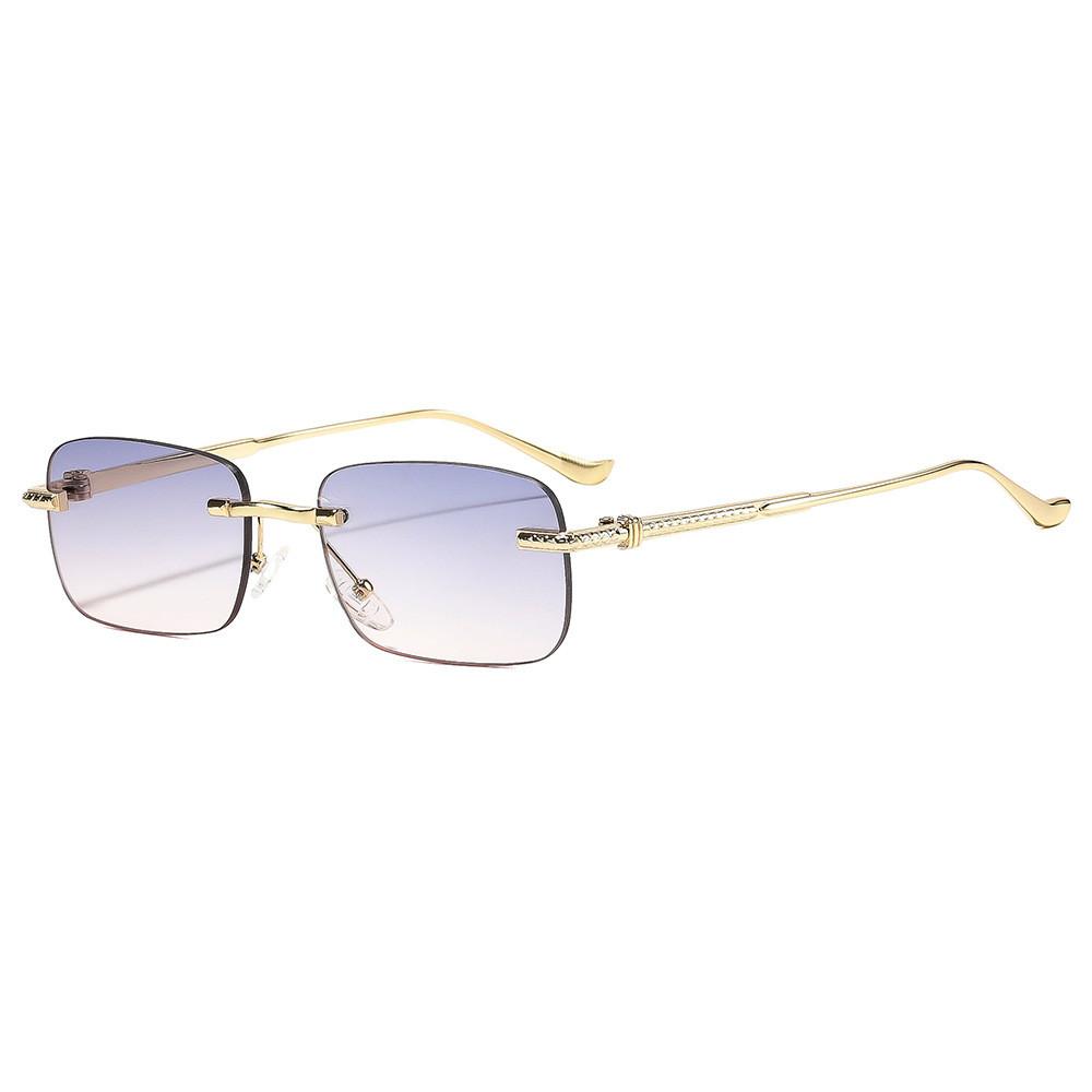 Fashion Unisex Square Metal Sunglasses With Uv400 Protection For Outdoor Activities