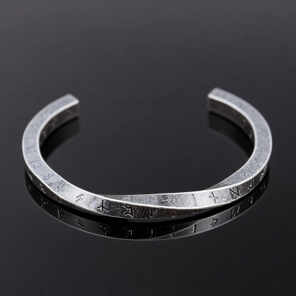 Fashion Mobius C-Shaped Bracelet For Men Women 316L Stainless Steel Nordic Vikings Letter Bracelets Party Jewelry Gift