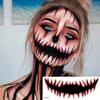 10Pcs Halloween PVC Tattoo Stickers Horror Lips DIY Stickers Big Mouth Tattoos Waterproof Funny Makeup Smile Lip Beauty Tool