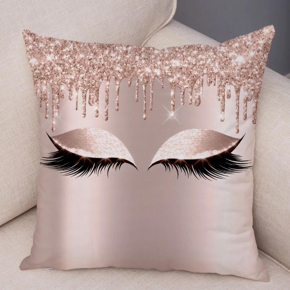 Home Decor Sexy Women Eyelash Pillow Cover Sofa Car Cartoon Eyes Print Cushion Cover Pillow Cover Funda De Almohada