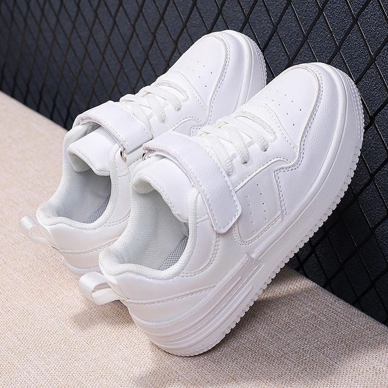 Children's little white shoes 2025 summer new white sports shoes trendy campus little girl white shoes air force board shoes