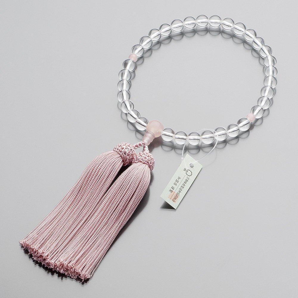 Buddhist Altar Shop Takita Shoten Kyoto Prayer Beads for Women Genuine Crystal Red Quartz 8mm Beads Pure Silk Tassel Comes with Bead Bag Can Be Used