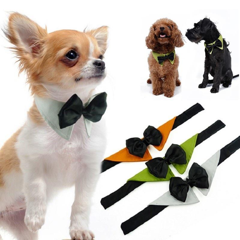 

Fashion Tie Dog Pets Triangular Scarves Gentlemen Bow Ties Pets Pet Clothing Store Dogs Food S-black and orange