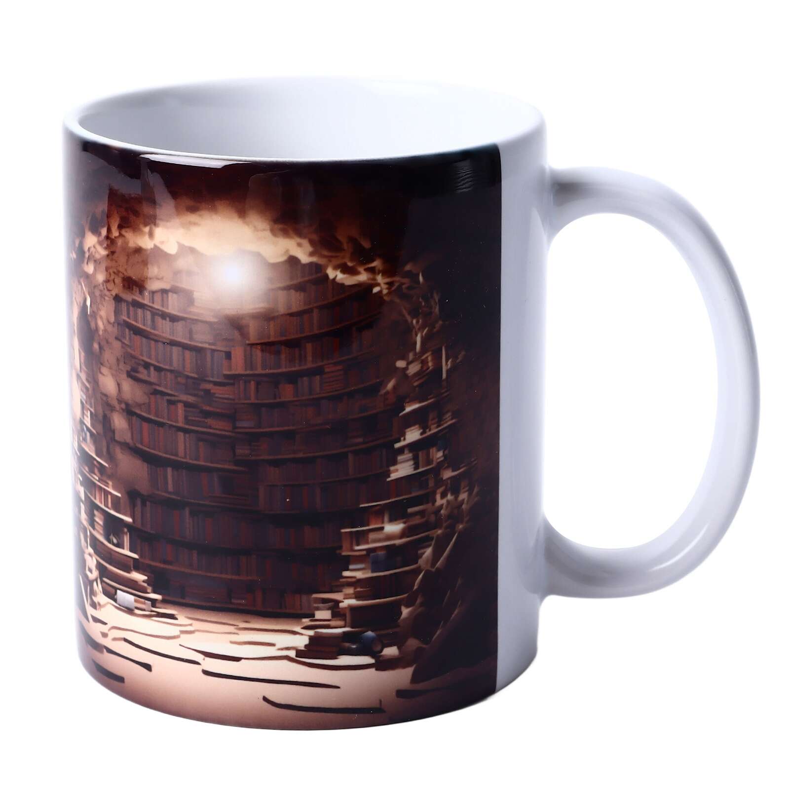 

Кофейная кружка с 3D-узором в виде книжной полки, чашка для чая, термостойкая керамическая кружка, многофункциональная чашка для дома, общежития, офиса Type 4