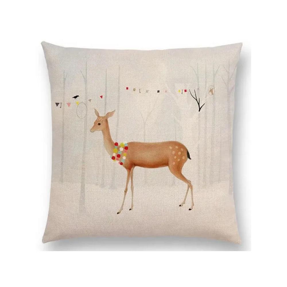 

Наволочка с принтом в рождественском стиле, Чехол для подушки на диван в гостиную, Домашнее украшение, Практичная наволочка 66x66cm