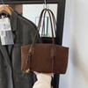 Large Capacity Retro PU Underarm Bag with Pendants Tote Bag Trendy Armpit Bag  Shopping