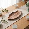 Wooden Leaf Tray Shallow Profile Wood Brown Tableware S