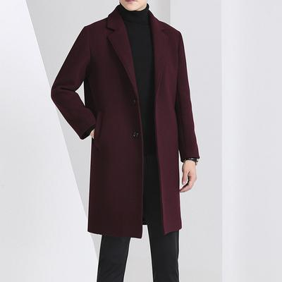 Winter Wollmantel Herren Casual Anzug Kragen Trend Langer Clip Baumwolle Verdickter Wollmantel Jugendmode