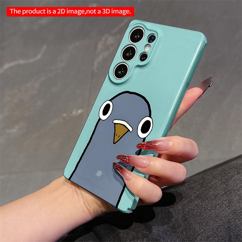 2DFlat Samsung phone case Cute Pigeon Face Phone Case Applicable to Galaxy S23 S24 S25ULTRA S26 A12 A14 A15 A16 A54 A55
