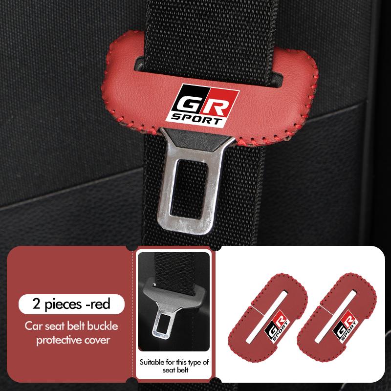 Araba Emniyet Kemeri Tokası Kılıfı Deri Koruyucu Çarpışma Önleyici Kılıf Toyota GR Sport Corolla Yaris Aygo Prius RAV4 Crown CHR İçin