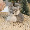 New Plush Simulation Furry Fox Model Squatting Sitting Fox Table Decoration Animal Static Stuffed Figure Kid Party Festival Gift