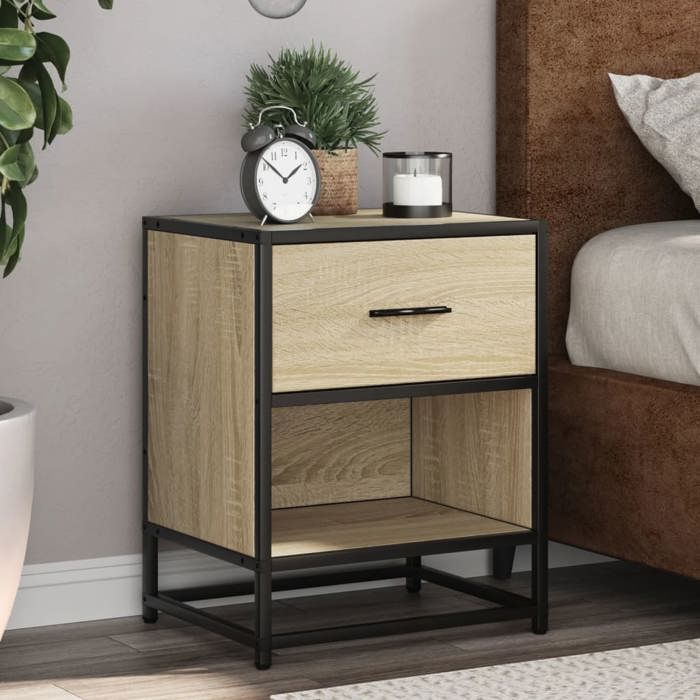 VidaXL Bedside Table Sonoma Oak 40x31x50 Cm Engineered Wood 848686