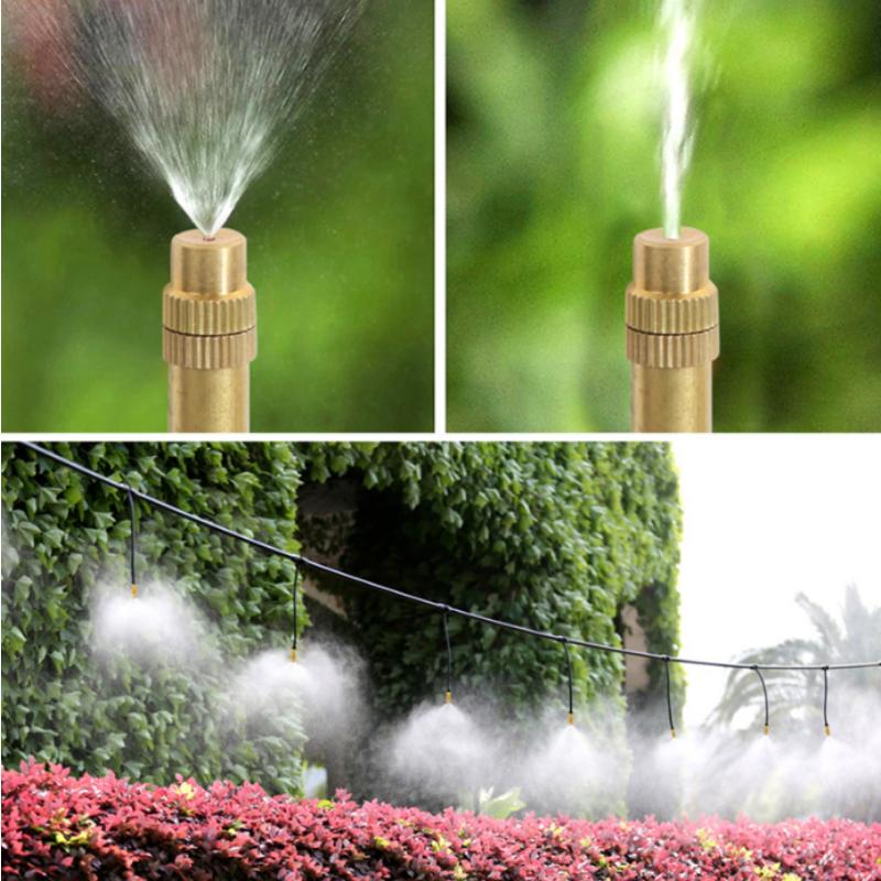 Brass Garden Misting Nozzle Adjustable Water Sprinkler Head for Greenhouse, Plant Wall, Cooling, Irrigation System