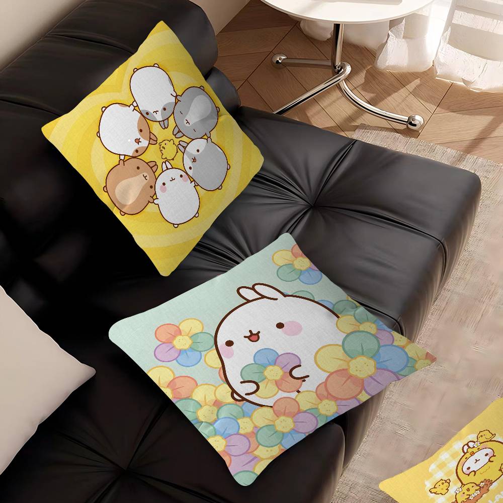Anime Cute M-Molang Maple Design Cushion Cover Happy Autumn Harvest decor Holiday Decorati Pillow Cover