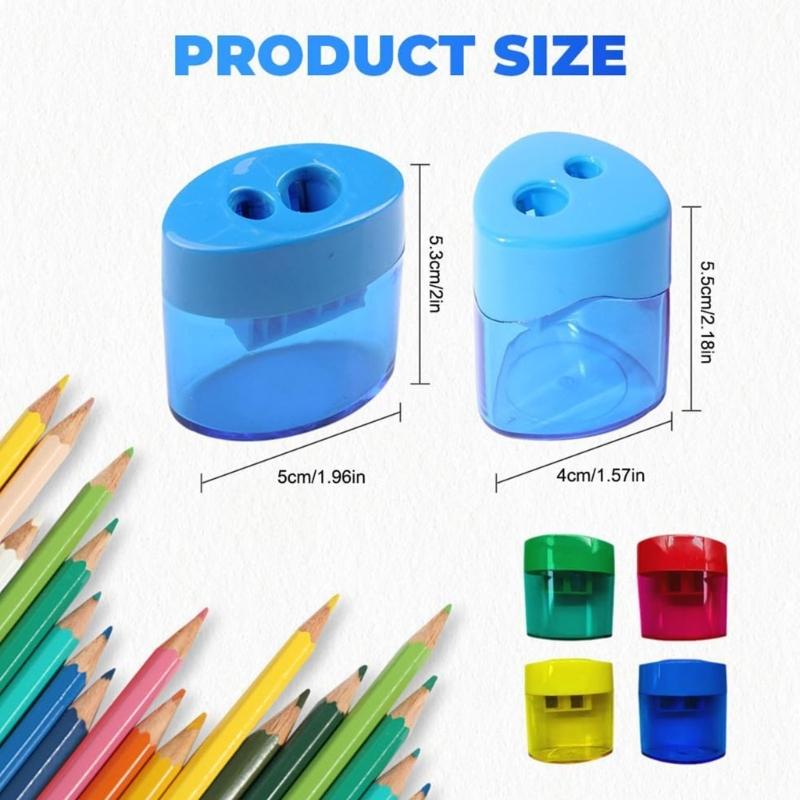 12Pcs Handheld Pencil Sharpeners Double Hole Sharpeners Portable Pencil Sharpening Tool for Student Children Artist