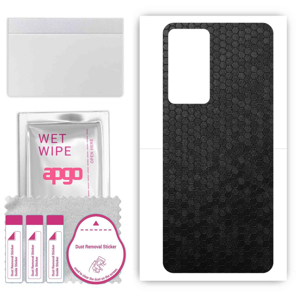 apgo Protective Skin Sticker for the back compatible with Oppo Reno7 Z 5G, Wrap Film, Foil, Vinyl - Pattern Black Honeycomb