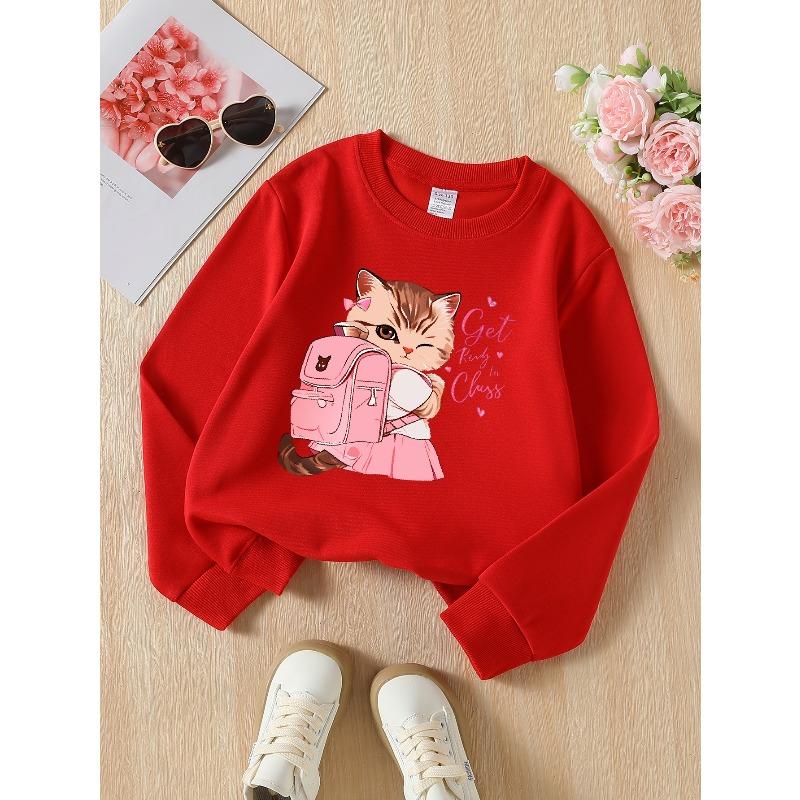Kids Sweatshirt,Round Neck Fashion Sweatshirt Featuring Adorable Animal Prints, Autumn and Winter,Round Neck Sweatshirt Casual Comfortable Warm