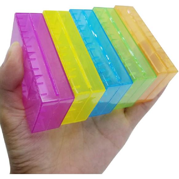 5 PCS Clear Colorful Battery Storage Case Holder Organizer for 18650, Battery Storage Case for 18650 or CR123A Battery