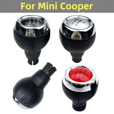 5 6 Speed Car Leather Gear Shift Knob MT Lever Shifter Knob Head For Mini Cooper R55 R56 R57 R58 R59 R60 R61 F54 F55 F56