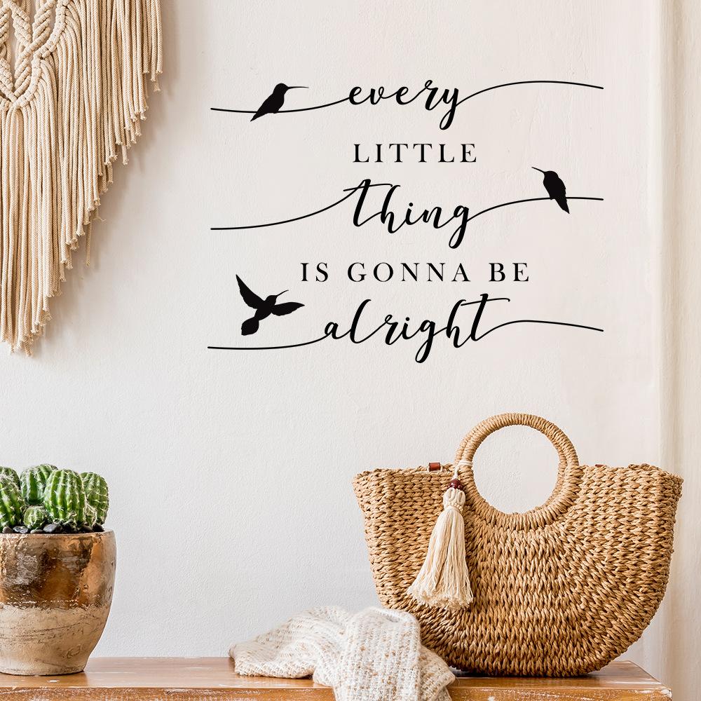 WZ9025 Englisch Slogan Schwarz Vogel Schlafzimmer Wohnzimmer Studie Hause Verschönerung Dekoration Wand Aufkleber