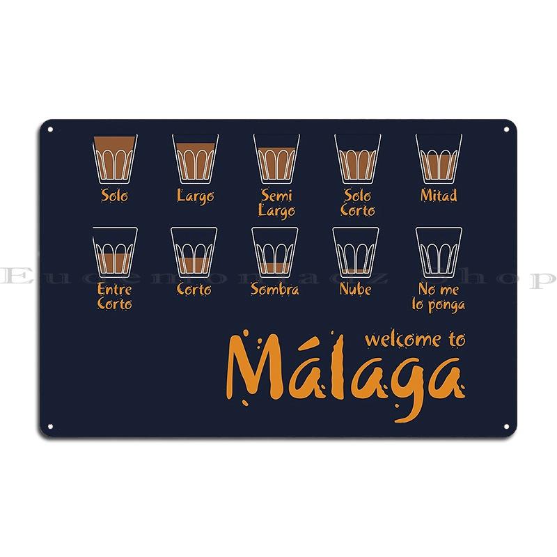 

Welcome To Malaga 1 Blue Metal Plaque Poster Create Club Wall Decor Print Wall Mural Tin Sign Poster 20x30cm