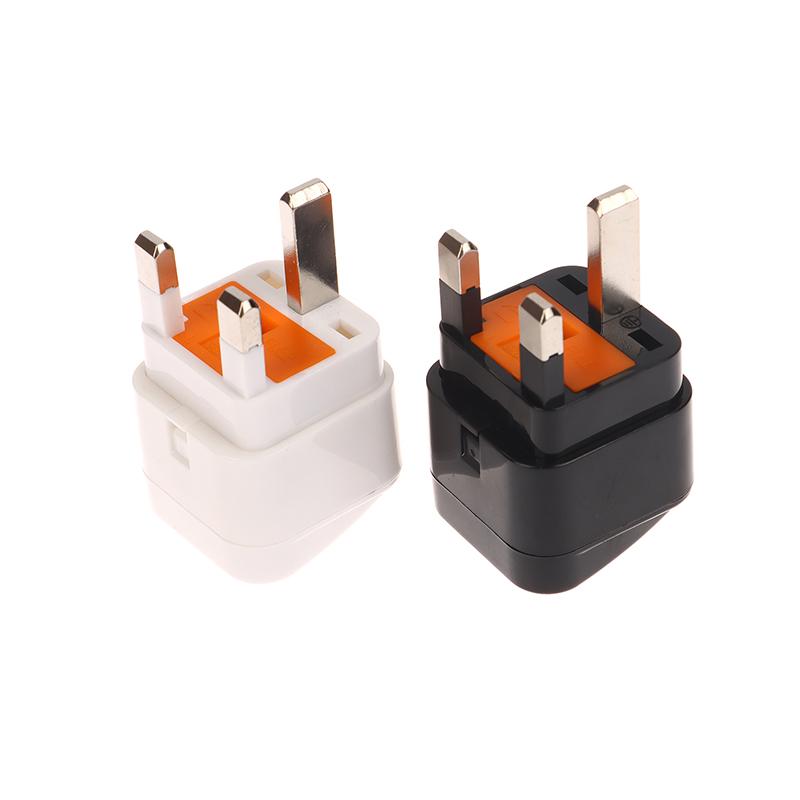 Universel Britisk Stikadapter Med 13A Sikring Sort/Hvid Rejseadapter 3-benet Stikkontakt Stik Uk Eu Il Adapter Us Til Uk Stik