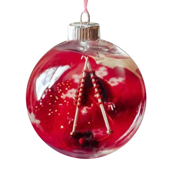Holiday Sewing Snow Ball Ornament Plastic Clear Balls Xmas Hanging Ornament Seamstress Gift for Knitters Yarn Lovers