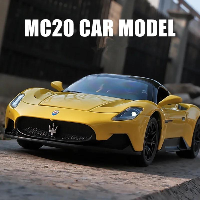 1:32 Maserati MC20 Cabrio Alloy Sports Car Model Diecasts Metal Toy Vehicles Car Model Sound and Light Simulation Kids Toys Gift