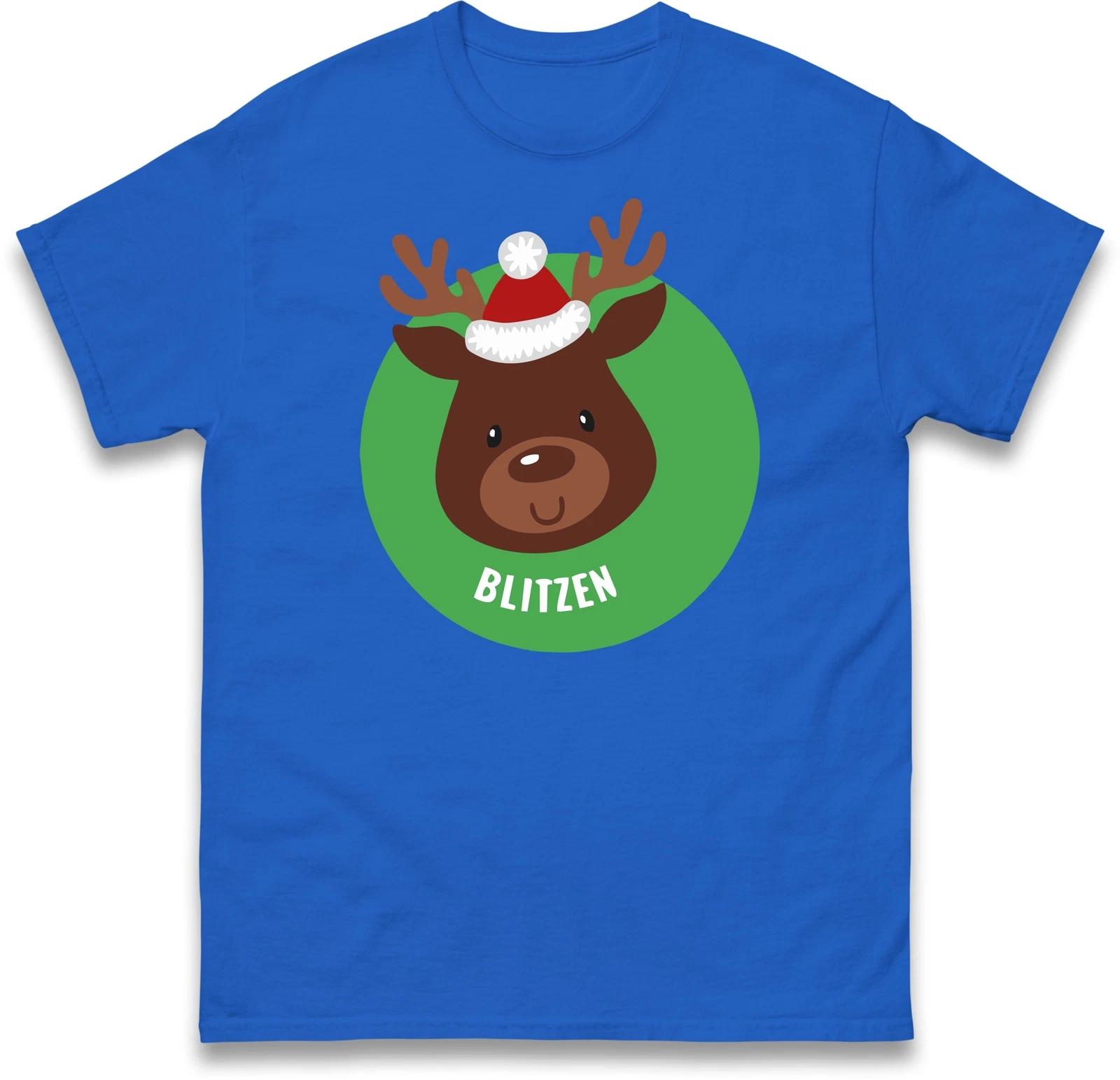 Blitzen Reindeer Christmas Holiday T Shirt,Reindeer Blitzen Xmas Group Costume M