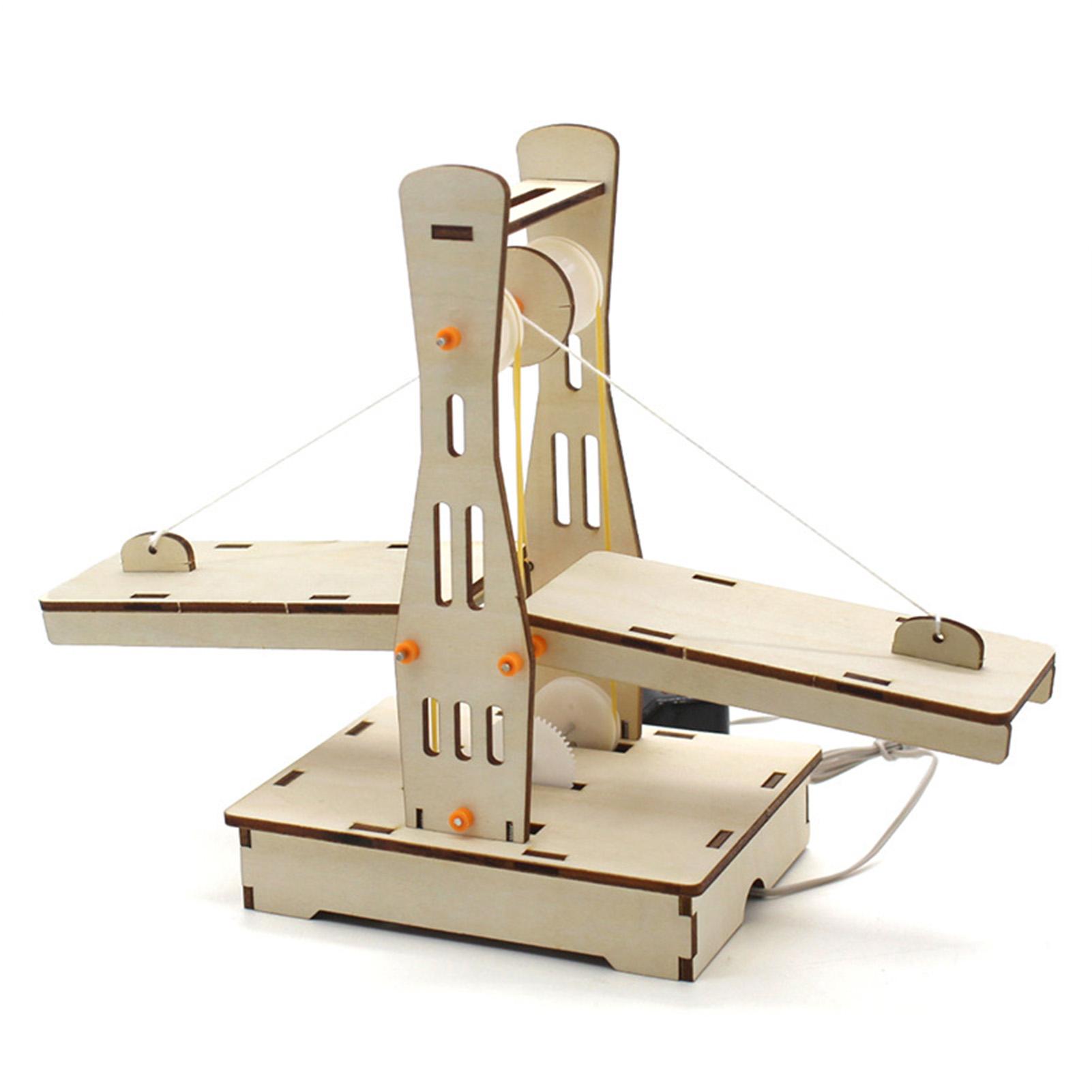 Suspension Bridge Model Wooden Puzzle Drawbridge DIY Lifting Bridge Toy for Kids Experiment Invention wood