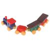 1/12 Miniature Wood Train Toy with Vibrancy Color Carriages and Metal Hooks for Doll House Scene Display Enhancement