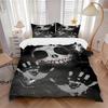 3pcs Anime Skull Design Comforter Set with One Quilt Cover and Two Pillowcases (No Core) - Perfect for Bedroom Decor and Guest Rooms, Featuring Polyes