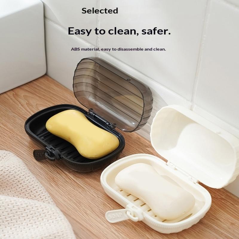 Plastic Soap Holder with Secure Zippered Closure Leak Prevent Drain Design Soap Case for Travel Gym Keeping Soap Drying