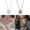 Crystal Snow Flake Pendant Long Necklace for Women Sweater Chain Snowflake Necklace Choker Adjustable for Rhinestone Jew