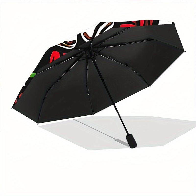 1pc Rose Pattern Automatic Open, Sturdy Iron Frame, Compact Folding Design, All-Season Portable Umbrella for Women & Men yy250801091
