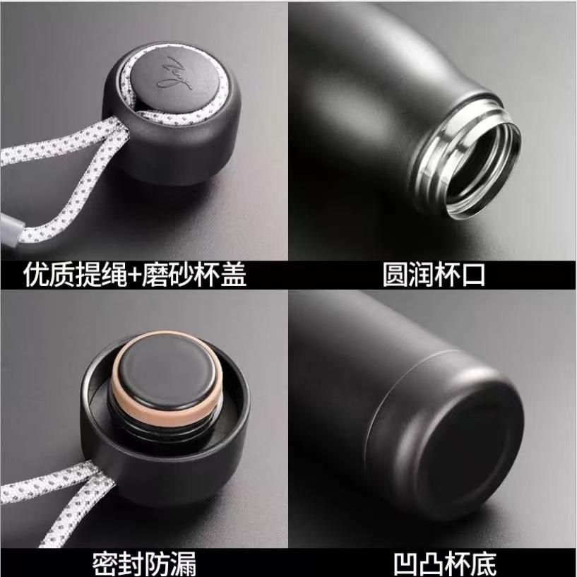 550ML Thermos Cup Vacuum Flasks with Rope Stainless Steel Outdoor Travel Portable Thermal Water Bottles Customizable