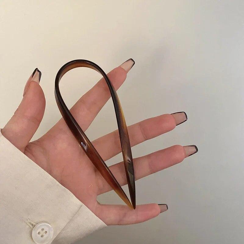 

Ацетатная U-образная заколка для волос, корейская простая леопардовая заколка для волос в стиле ретро, ​​элегантные U-образные заколки для волос, заколки для волос, аксессуары для укладки волос