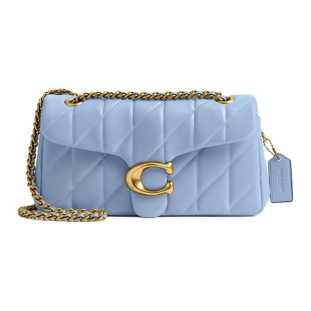 Coach Tabby 26 Quilted Chain Strap Napa Leather Shoulder Bag Medium Women shoulder bag Bellflower-Blue CP150-B4PUB